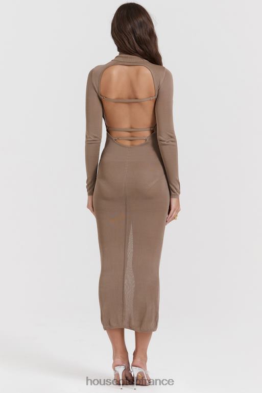 House of CB robe midi en tricot beige Roberta N888H169 vêtements