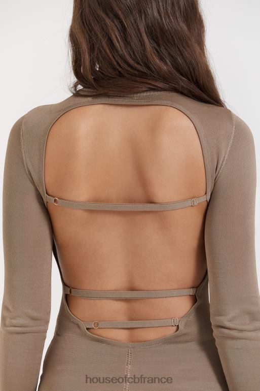 House of CB robe midi en tricot beige Roberta N888H169 vêtements