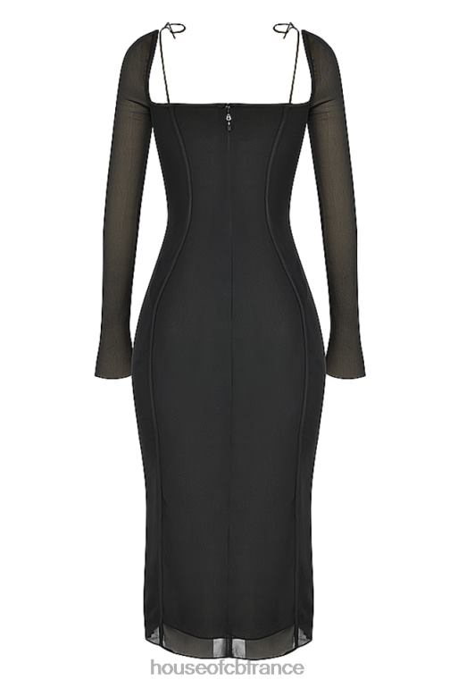 House of CB robe midi noire à découpes Ophelia N888H530 vêtements
