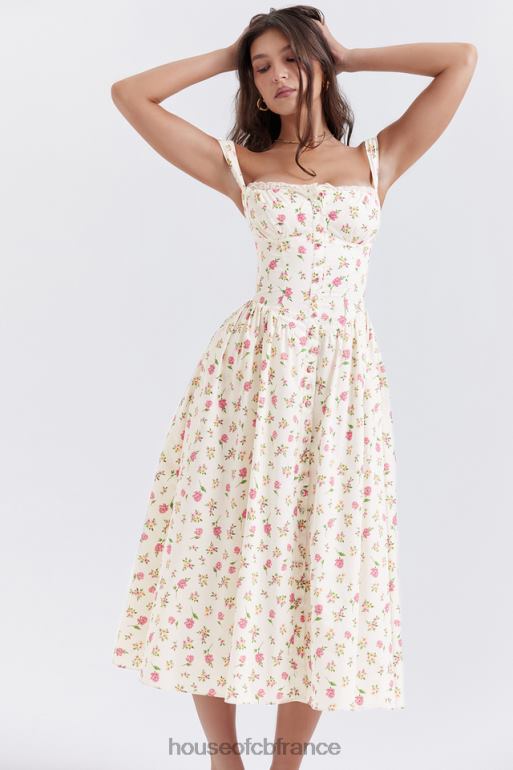House of CB tatiana - robe d'été mi-longue à imprimé roses N888H251 vêtements