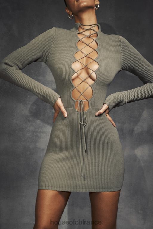 House of CB Jada - Robe à lacets en maille artichaut N888H374 vêtements