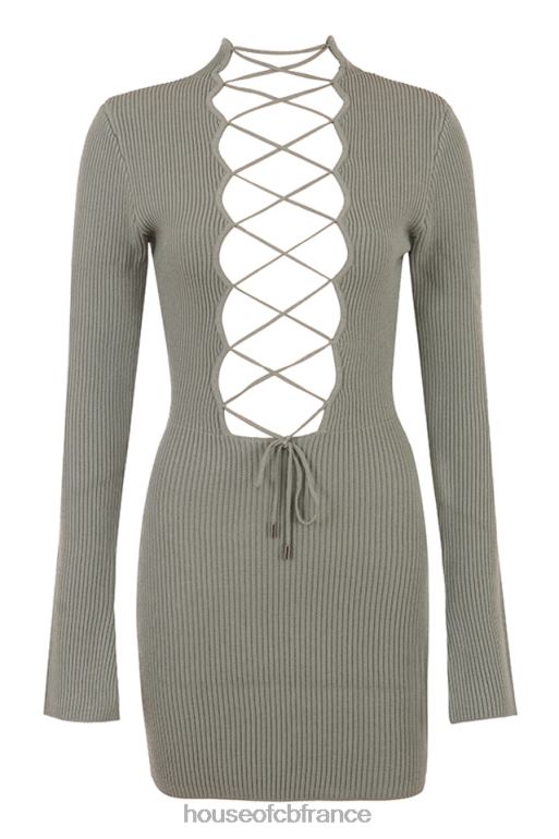 House of CB Jada - Robe à lacets en maille artichaut N888H374 vêtements