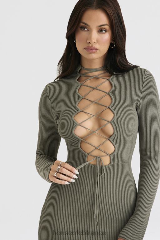 House of CB Jada - Robe à lacets en maille artichaut N888H374 vêtements