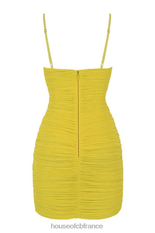 House of CB Mistress Rocks Spotlight - Robe en maille à décolleté citron N888H578 vêtements