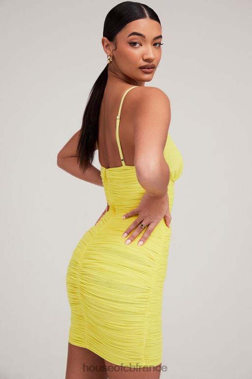 House of CB Mistress Rocks Spotlight - Robe en maille à décolleté citron N888H578 vêtements