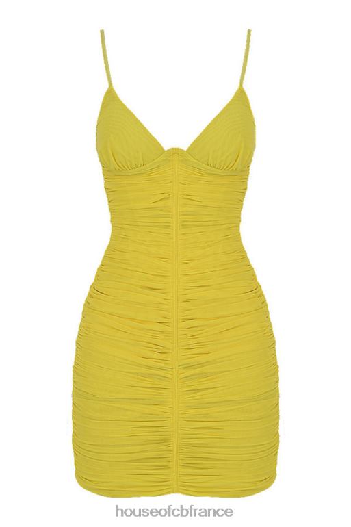 House of CB Mistress Rocks Spotlight - Robe en maille à décolleté citron N888H578 vêtements