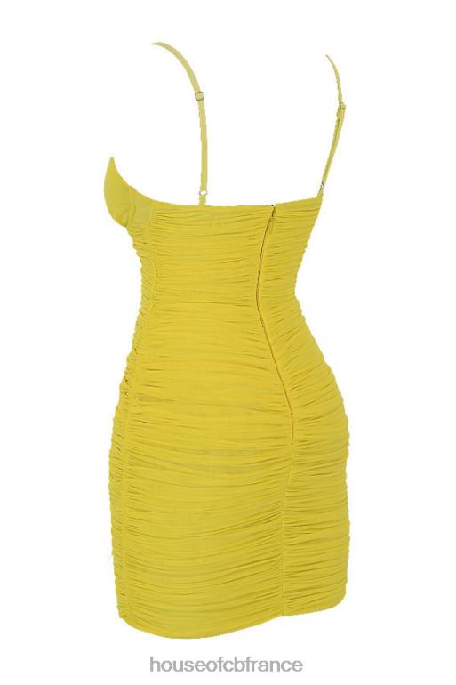 House of CB Mistress Rocks Spotlight - Robe en maille à décolleté citron N888H578 vêtements
