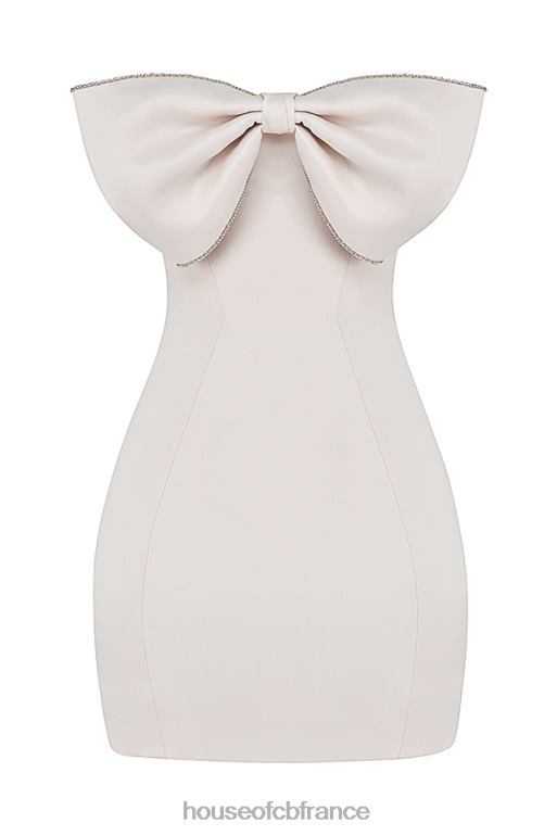 House of CB Robe ariella en satin ivoire ornée de cristaux et nœud N888H359 vêtements