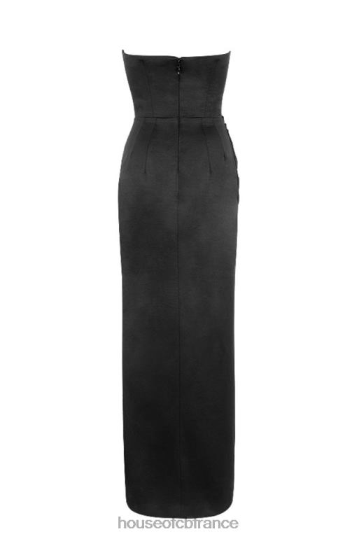 House of CB adrienne corset bustier en satin noir maxi N888H588 vêtements