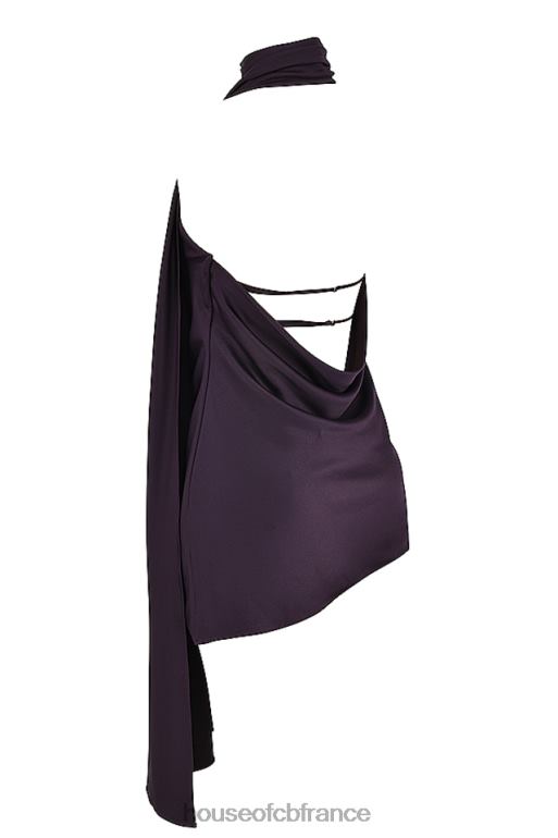 House of CB robe asymétrique à col cache-cœur aida night shade N888H396 vêtements