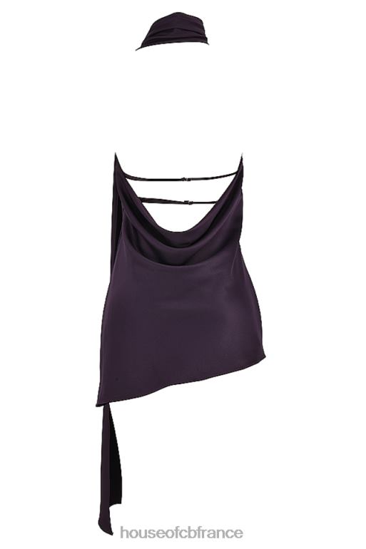 House of CB robe asymétrique à col cache-cœur aida night shade N888H396 vêtements
