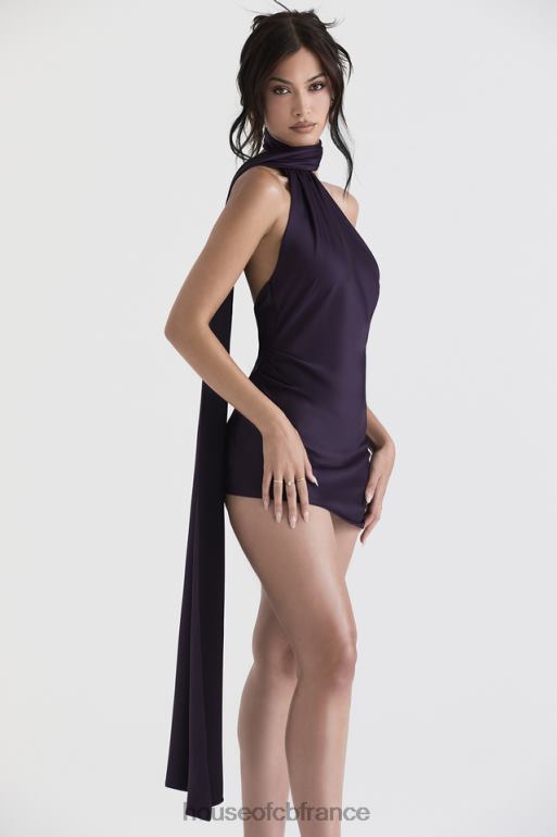 House of CB robe asymétrique à col cache-cœur aida night shade N888H396 vêtements