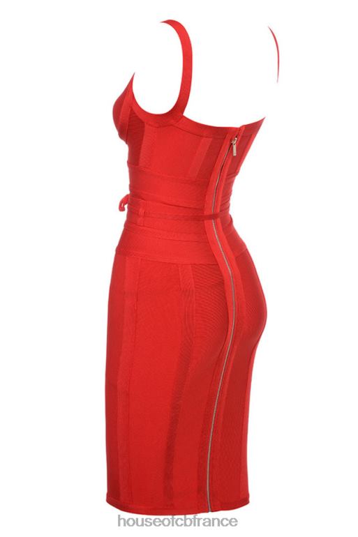 House of CB robe bandage rouge belice à nouer à la taille N888H637 vêtements