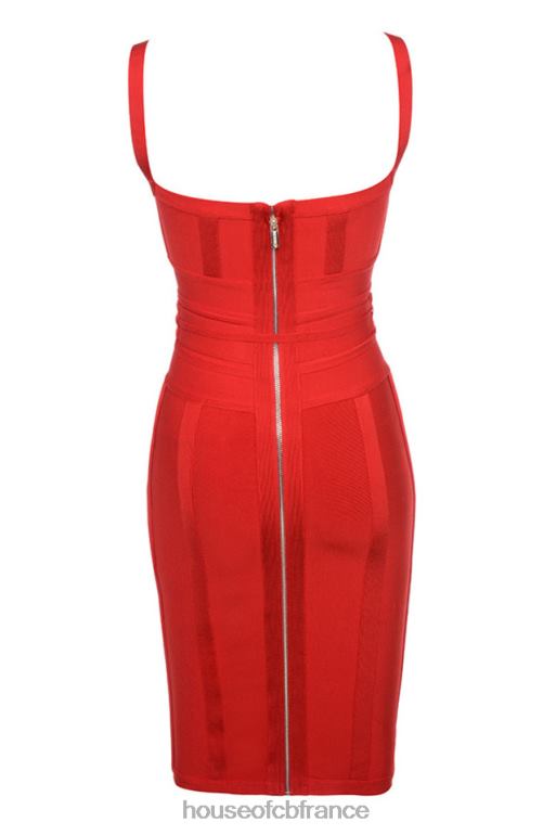 House of CB robe bandage rouge belice à nouer à la taille N888H637 vêtements