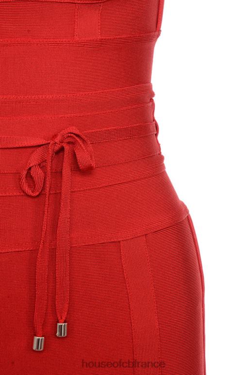 House of CB robe bandage rouge belice à nouer à la taille N888H637 vêtements