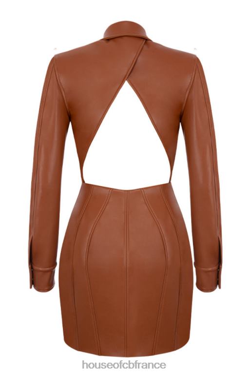 House of CB robe blazer dos nu beige cristal N888H597 vêtements