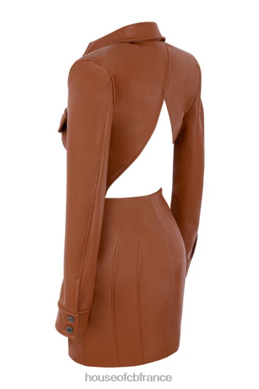House of CB robe blazer dos nu beige cristal N888H597 vêtements