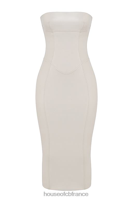 House of CB robe bustier en cuir vegan ivoire camilla N888H381 vêtements