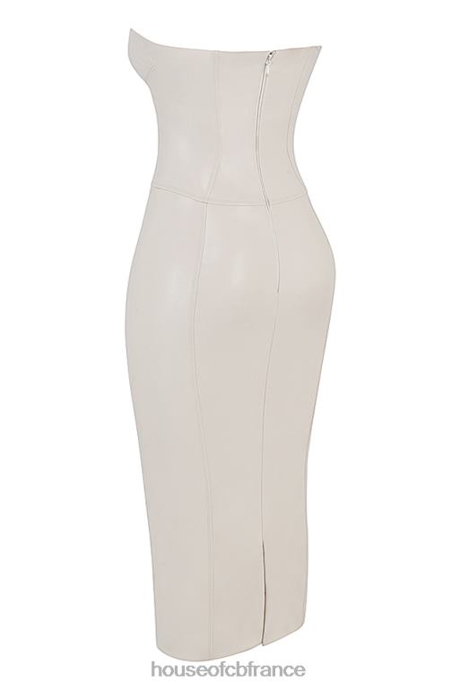 House of CB robe bustier en cuir vegan ivoire camilla N888H381 vêtements