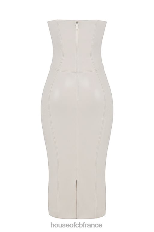 House of CB robe bustier en cuir vegan ivoire camilla N888H381 vêtements