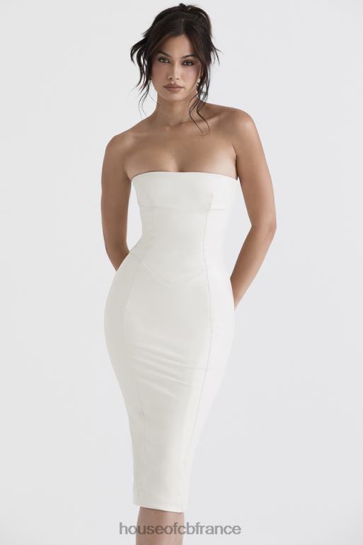 House of CB robe bustier en cuir vegan ivoire camilla N888H381 vêtements