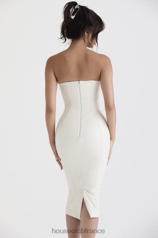 House of CB robe bustier en cuir vegan ivoire camilla N888H381 vêtements