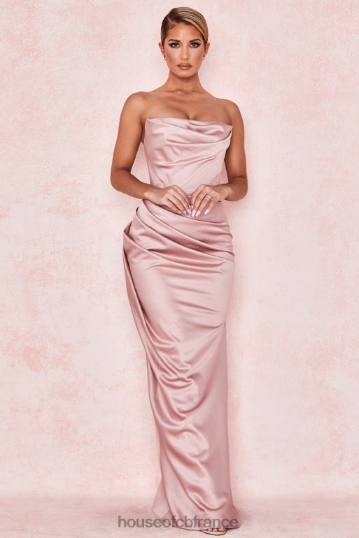 House of CB robe bustier en satin blush adrienne N888H629 vêtements