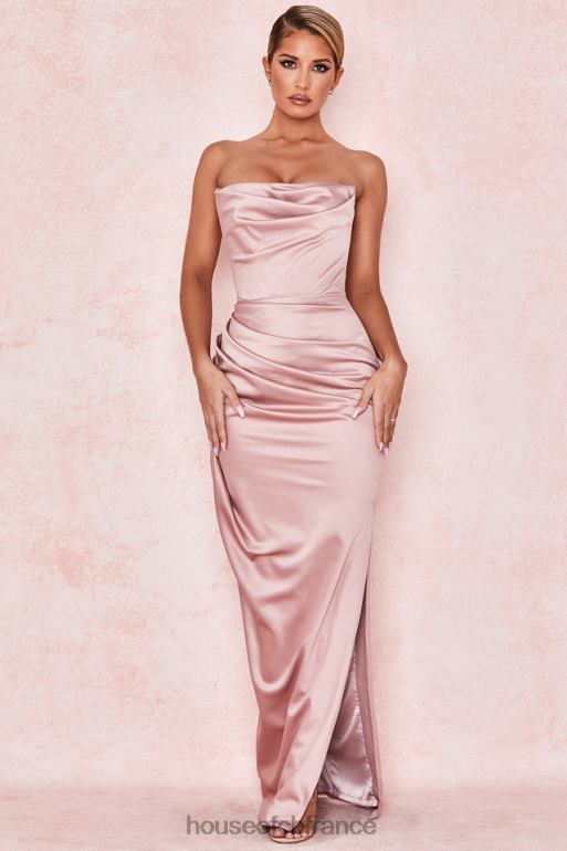 House of CB robe bustier en satin blush adrienne N888H629 vêtements
