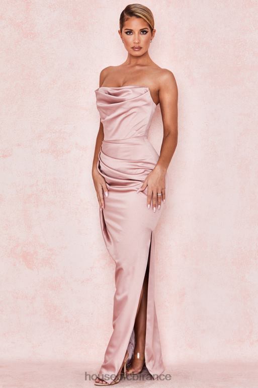 House of CB robe bustier en satin blush adrienne N888H629 vêtements