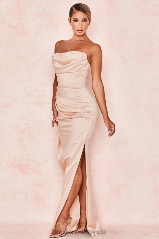 House of CB robe bustier en satin champagne Adrienne N888H622 vêtements