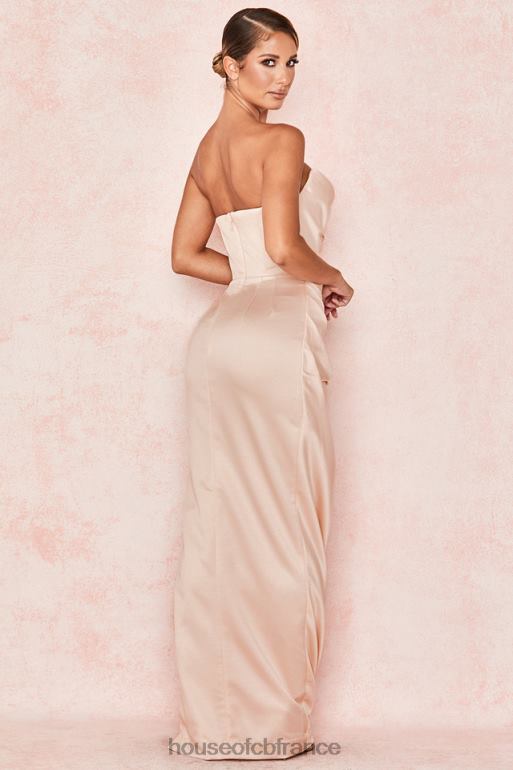 House of CB robe bustier en satin champagne Adrienne N888H622 vêtements
