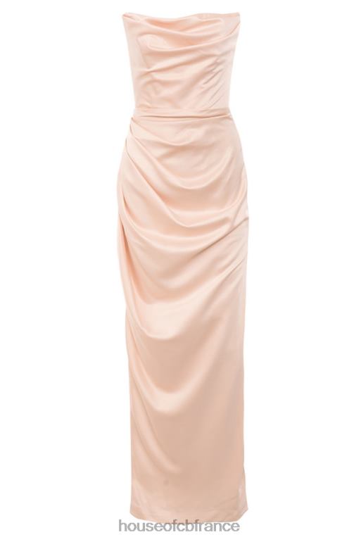 House of CB robe bustier en satin champagne Adrienne N888H622 vêtements