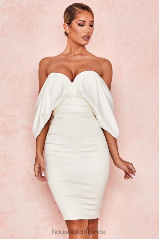 House of CB robe bustier en satin ivoire aisha N888H628 vêtements