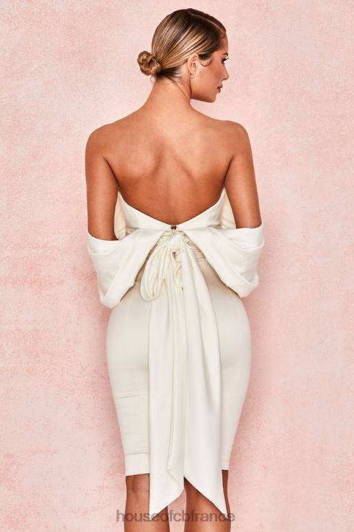 House of CB robe bustier en satin ivoire aisha N888H628 vêtements