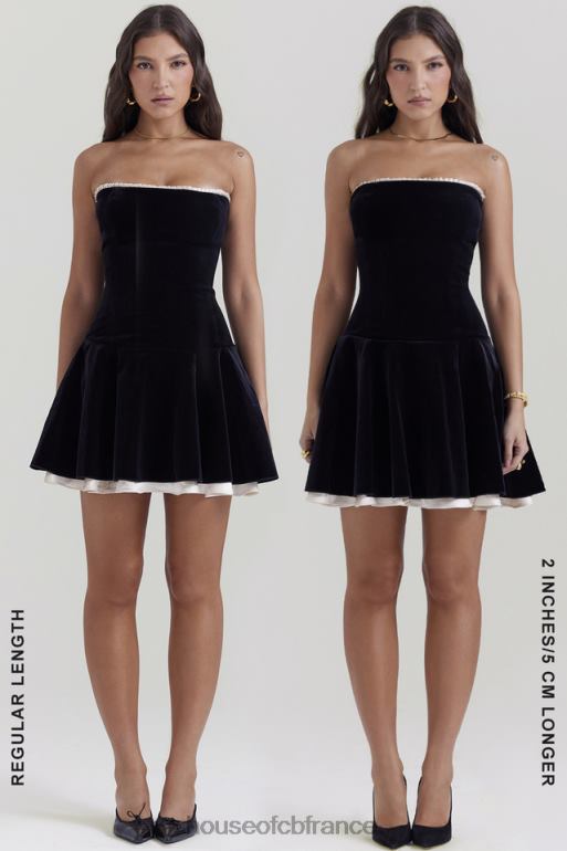 House of CB robe bustier en velours noir Marilla N888H123 vêtements