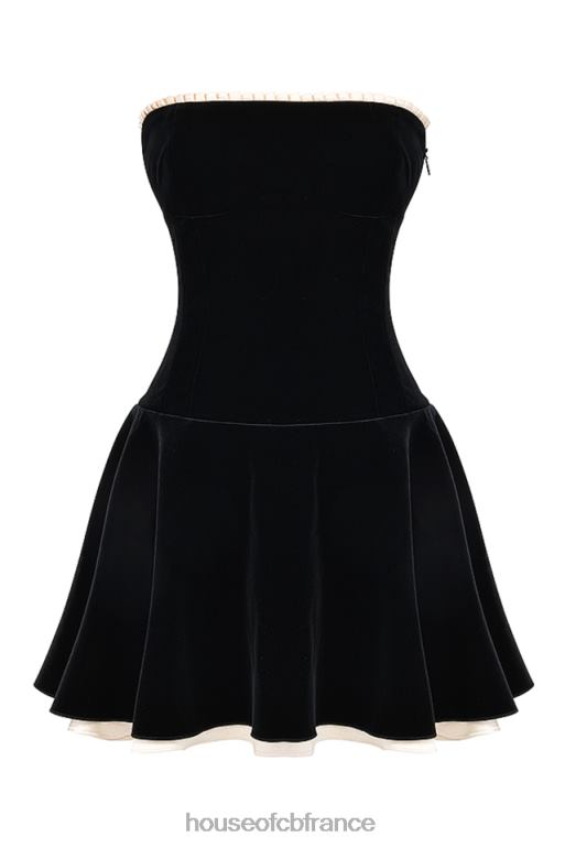 House of CB robe bustier en velours noir Marilla N888H123 vêtements