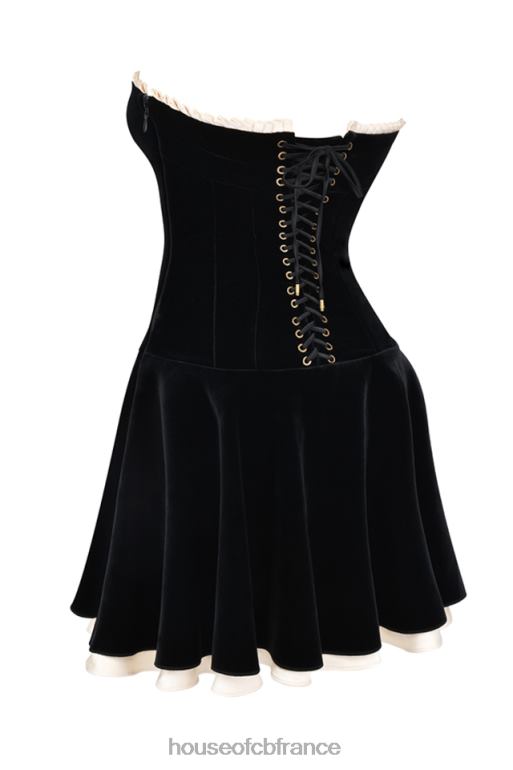 House of CB robe bustier en velours noir Marilla N888H123 vêtements