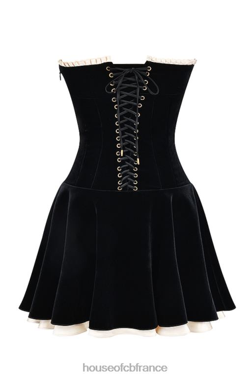 House of CB robe bustier en velours noir Marilla N888H123 vêtements