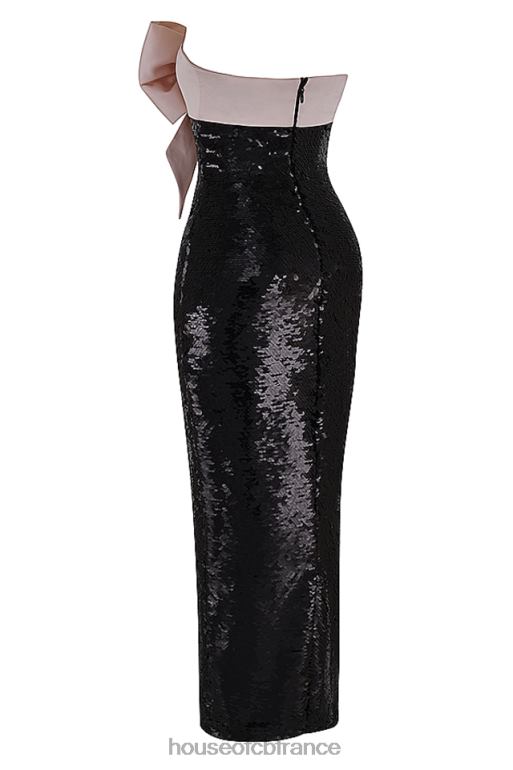 House of CB robe bustier à sequins noirs Holly avec nœud N888H341 vêtements