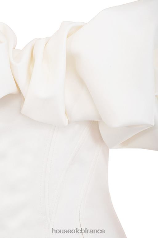 House of CB robe bustier à volants en satin ivoire selena N888H631 vêtements
