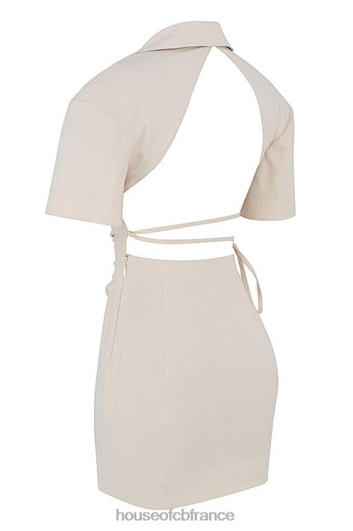 House of CB robe chemise beige dos ouvert Luisa N888H569 vêtements