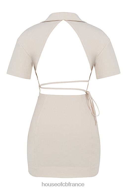 House of CB robe chemise beige dos ouvert Luisa N888H569 vêtements