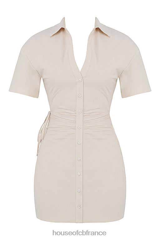 House of CB robe chemise beige dos ouvert Luisa N888H569 vêtements