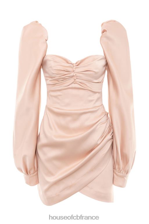 House of CB robe cherie blush en satin à manches bouffantes N888H634 vêtements