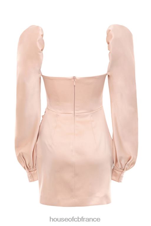 House of CB robe cherie blush en satin à manches bouffantes N888H634 vêtements