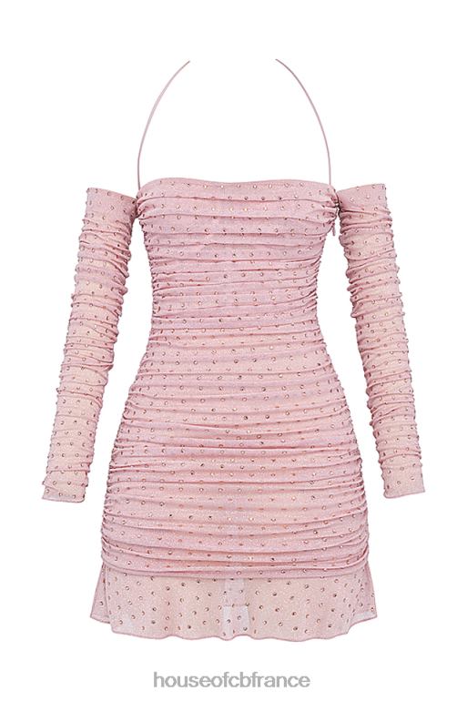 House of CB robe cristallisée rose tendre Estella N888H331 vêtements