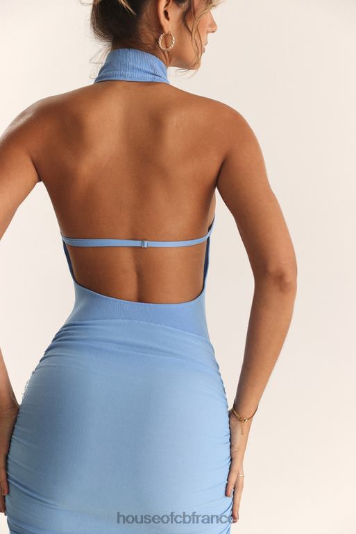 House of CB robe dos nu en tricot bleu doux anura N888H198 vêtements