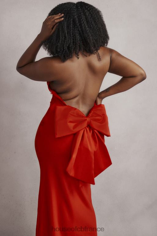 House of CB robe dos nu à nœud rouge ilaria N888H349 vêtements