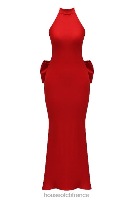 House of CB robe dos nu à nœud rouge ilaria N888H349 vêtements