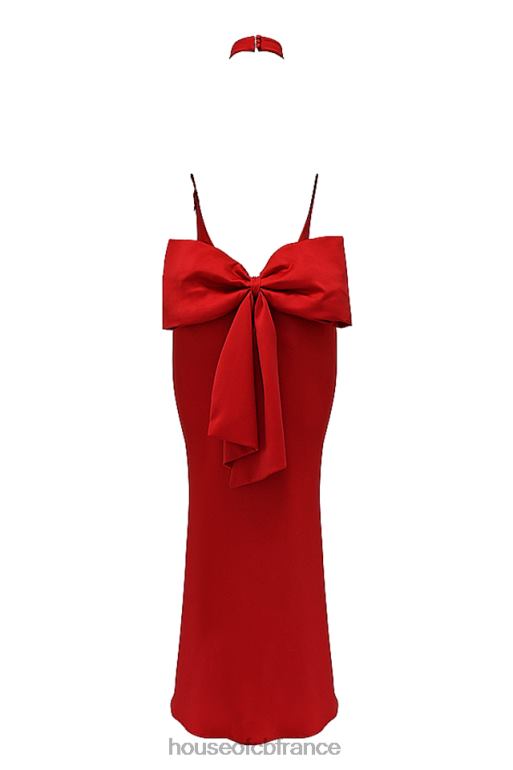 House of CB robe dos nu à nœud rouge ilaria N888H349 vêtements